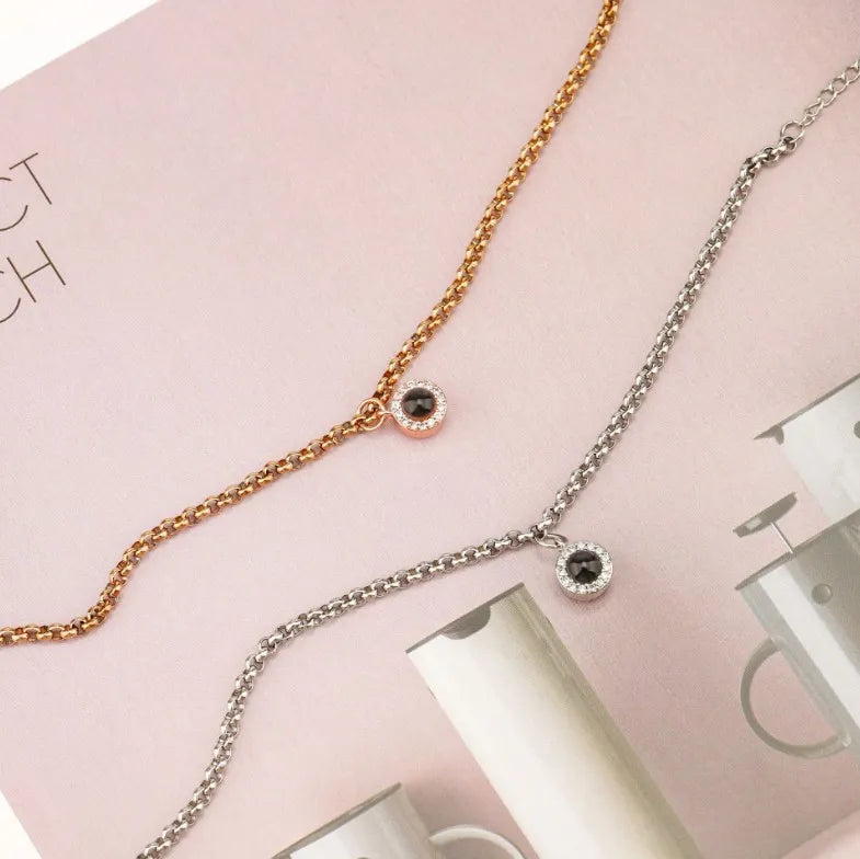 925 Silver Diamond Projection Bracelet for Women – Korean Style Couple Jewelry Gift