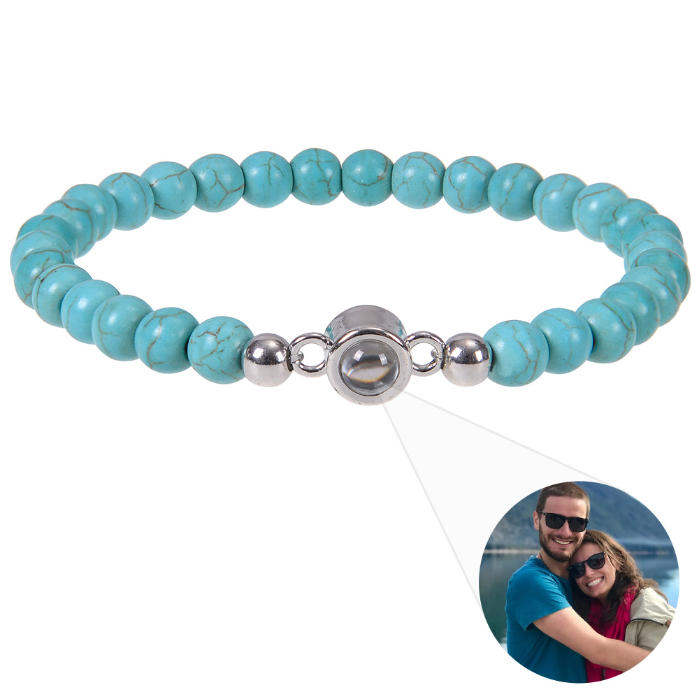 Natural Stone Projection Bracelet 6mm Beaded Design