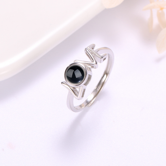 Colorful Projection LOVE Photo Ring Romantic Light Up Jewelry Gift