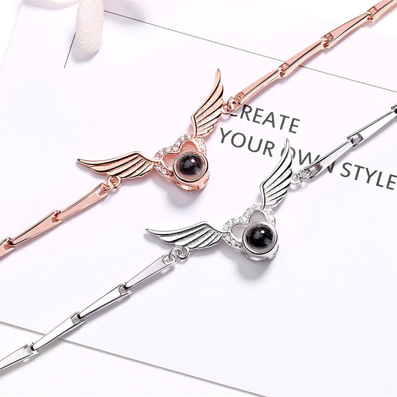Angel Wings Projection Bracelet Personalized Photo Bracelet Gift