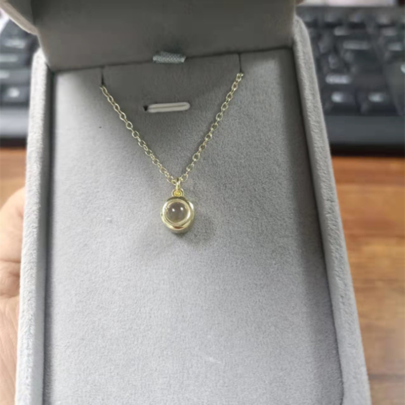 Minimalist Nano Projection Necklace with I Love You in 100 Languages