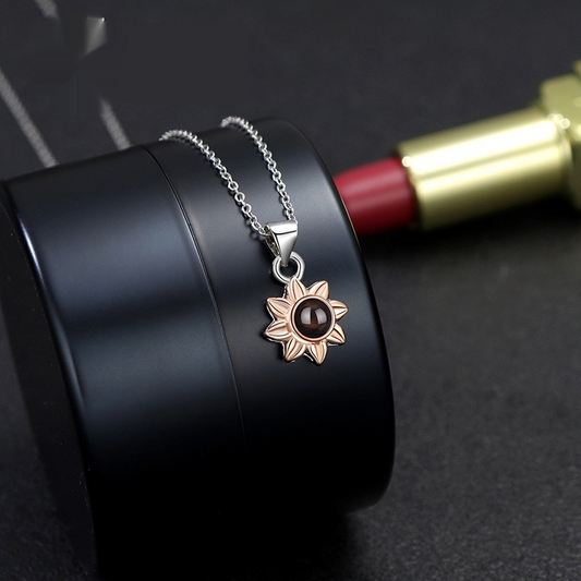 Sunflower Projection Necklace Stylish Fashion Jewelry for Women