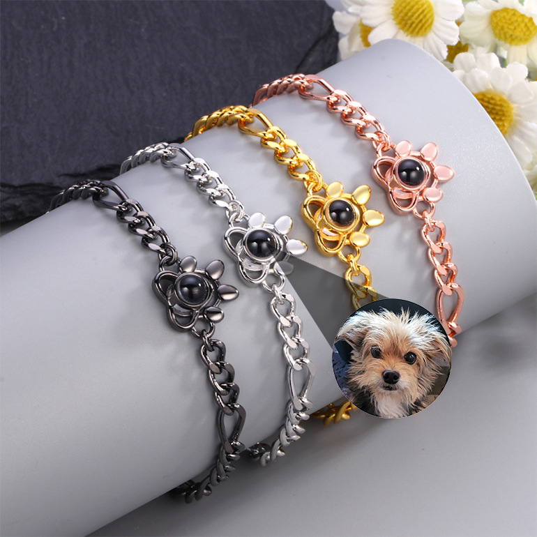 Dog Paw Projection Bracelet for Women Personalized Gift