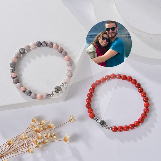 Natural Stone Projection Bracelet 6mm Beaded Design