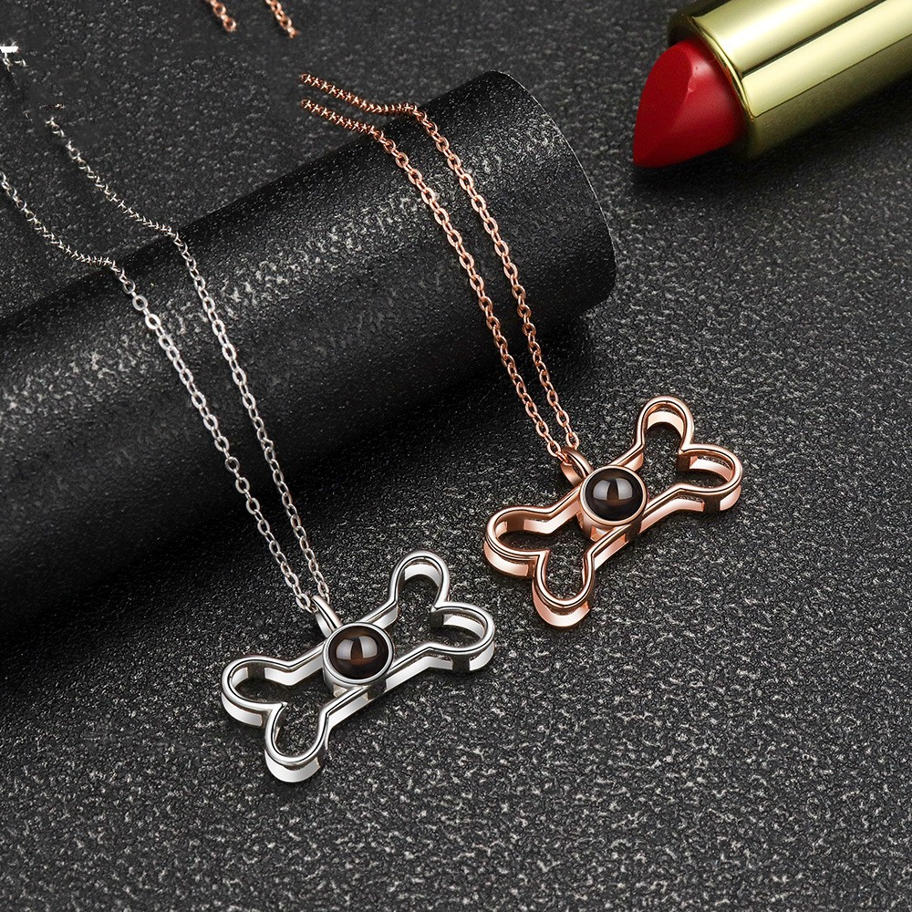 Dog Bone Necklace Cute Pet Lover Jewelry Gift