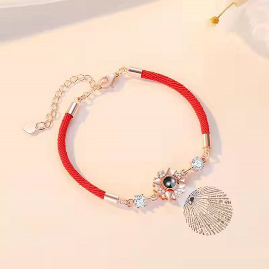 Custom Woven Lovers Projection Bracelet Personalized Gift