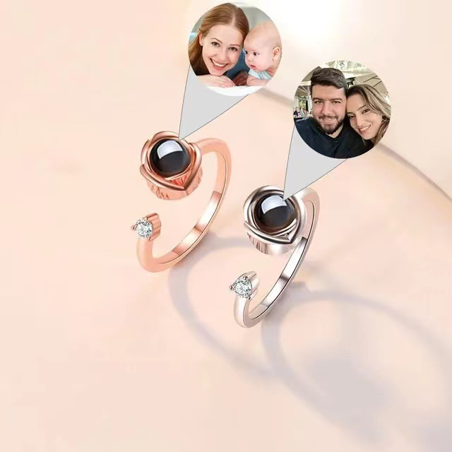 Personalized Language Projection Ring for Women Custom Jewelry