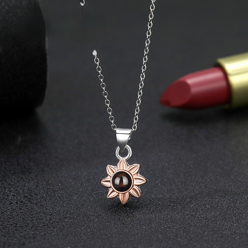Sunflower Projection Necklace Stylish Fashion Jewelry for Women
