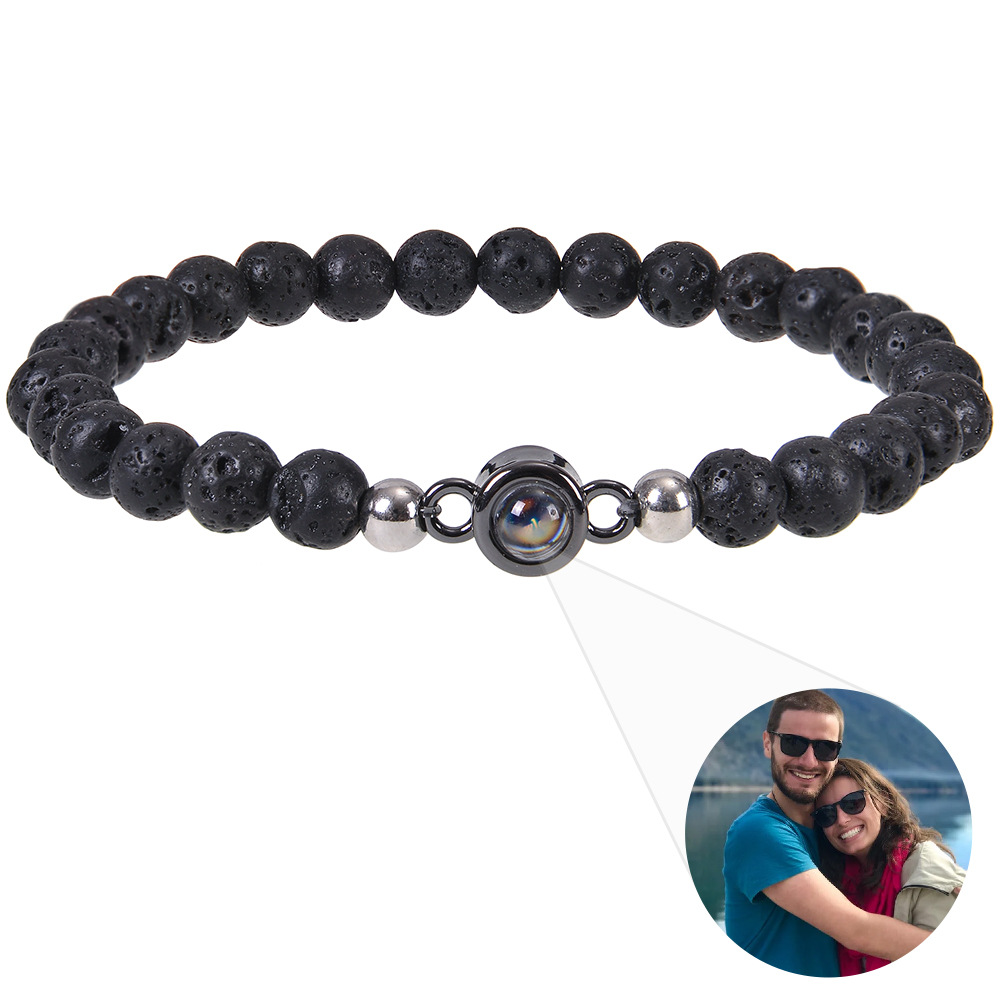 Natural Stone Projection Bracelet 6mm Beaded Design