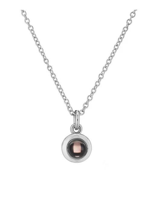 Minimalist Nano Projection Necklace with I Love You in 100 Languages