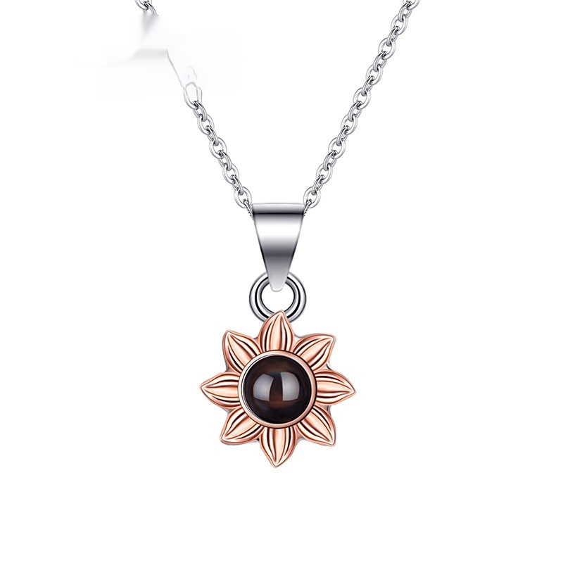 Sunflower Projection Necklace Stylish Fashion Jewelry for Women