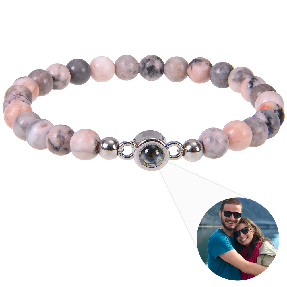 Natural Stone Projection Bracelet 6mm Beaded Design