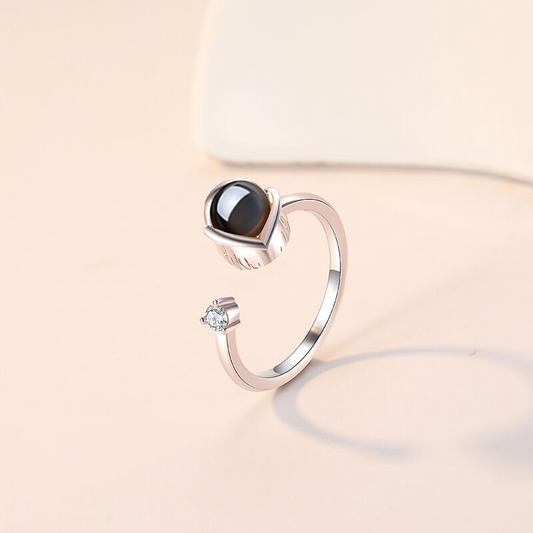Personalized Language Projection Ring for Women Custom Jewelry