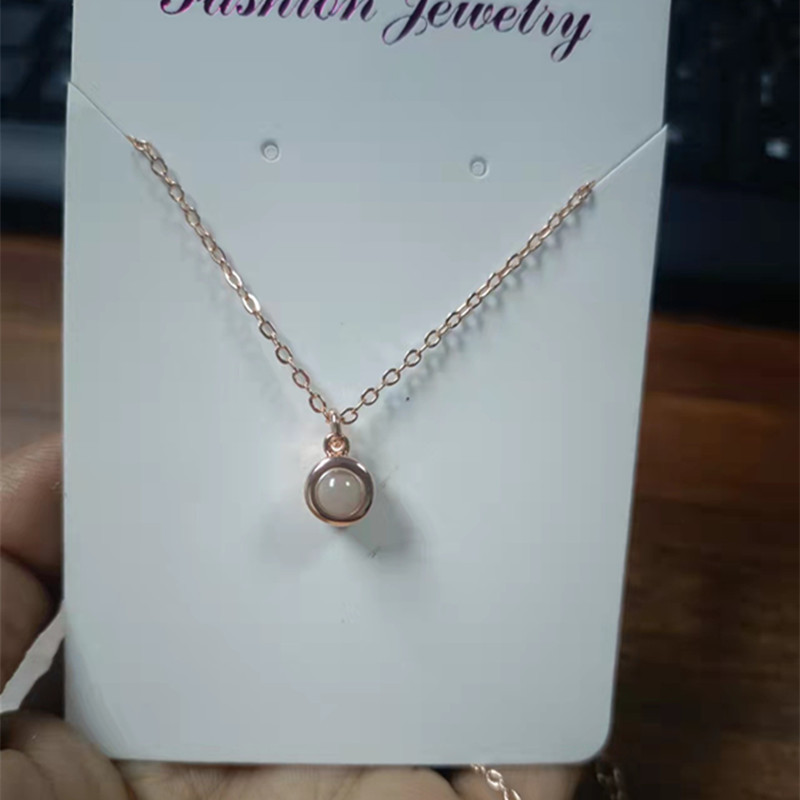 Minimalist Nano Projection Necklace with I Love You in 100 Languages