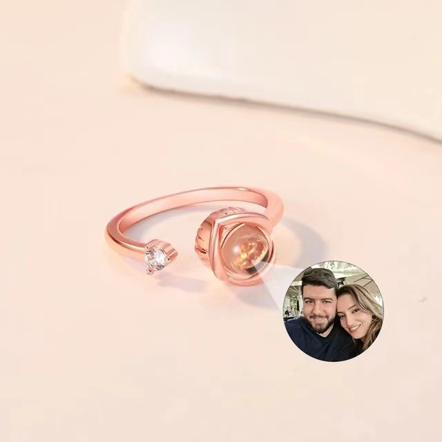 Personalized Language Projection Ring for Women Custom Jewelry