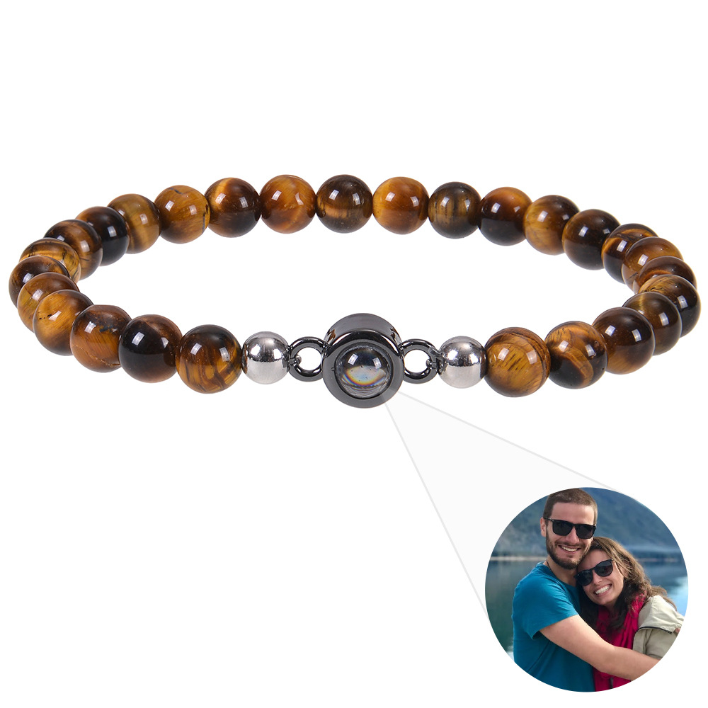 Natural Stone Projection Bracelet 6mm Beaded Design