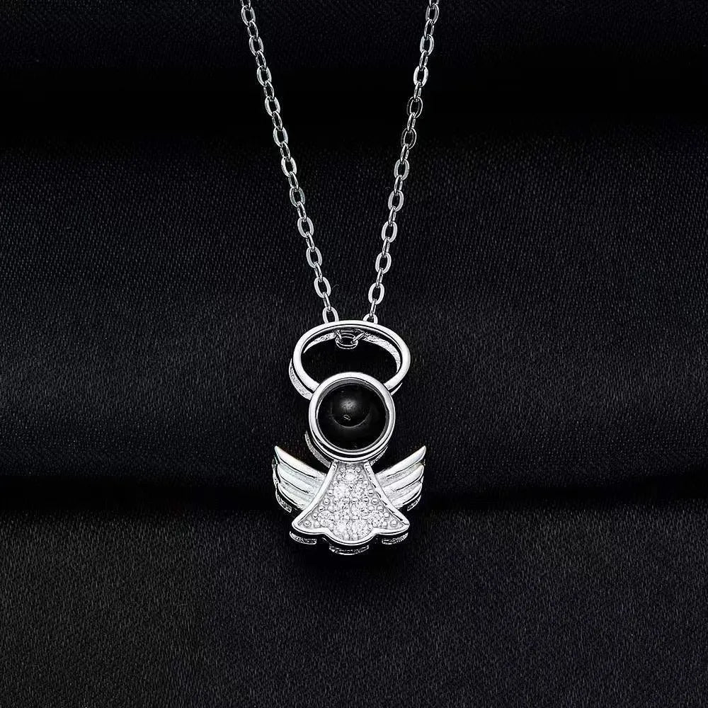 Women's Angel Projection Necklace – 100 Languages "I Love You" Pendant Gift