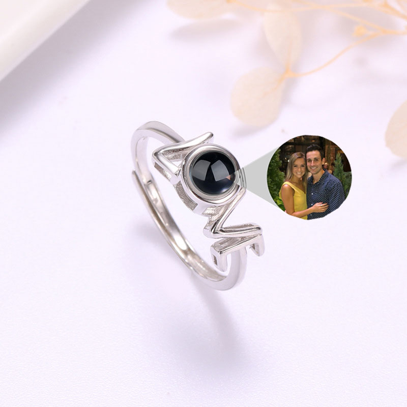 Colorful Projection LOVE Photo Ring Romantic Light Up Jewelry Gift