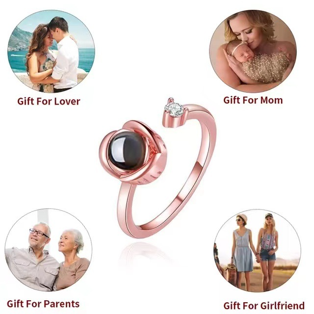 Personalized Language Projection Ring for Women Custom Jewelry