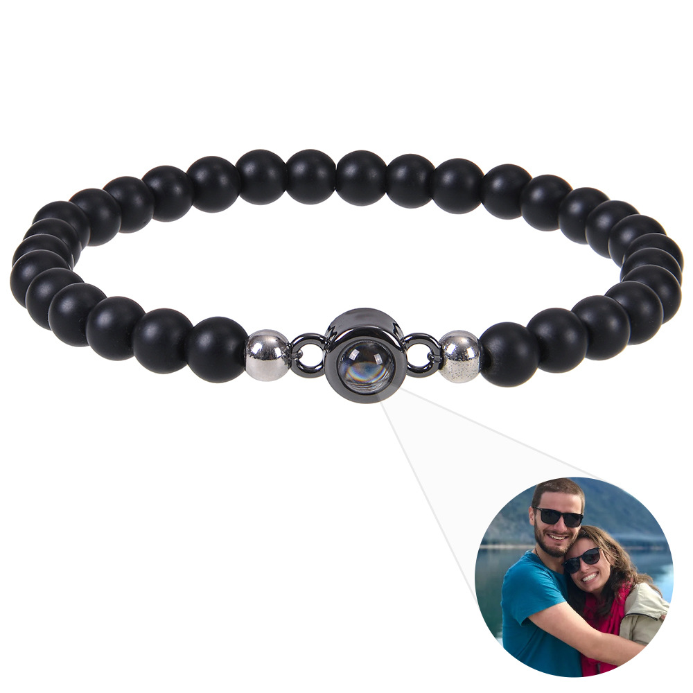 Natural Stone Projection Bracelet 6mm Beaded Design