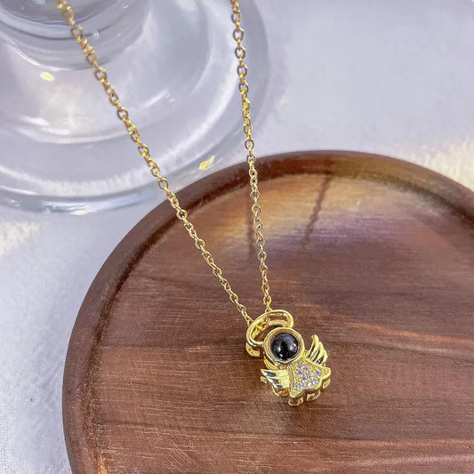 Women's Angel Projection Necklace – 100 Languages "I Love You" Pendant Gift