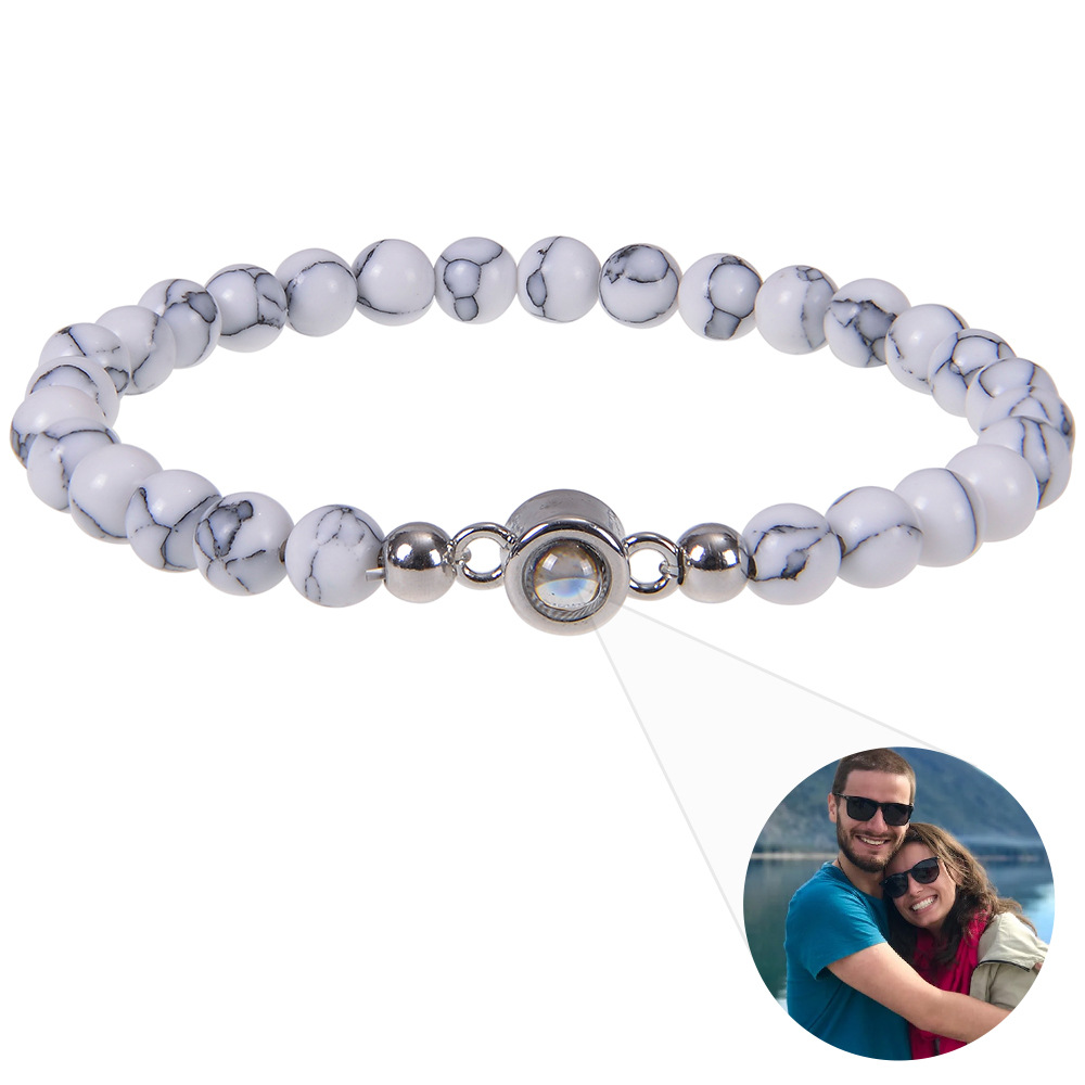 Natural Stone Projection Bracelet 6mm Beaded Design