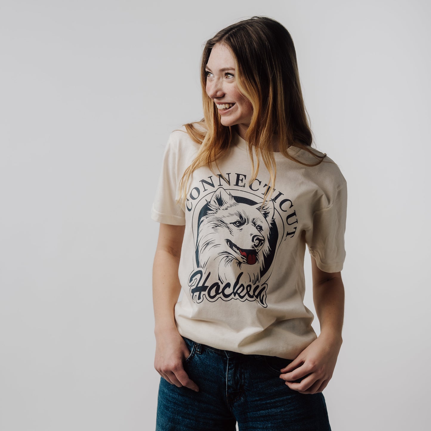 UConn Huskies Connecticut Hockey Retro Tee