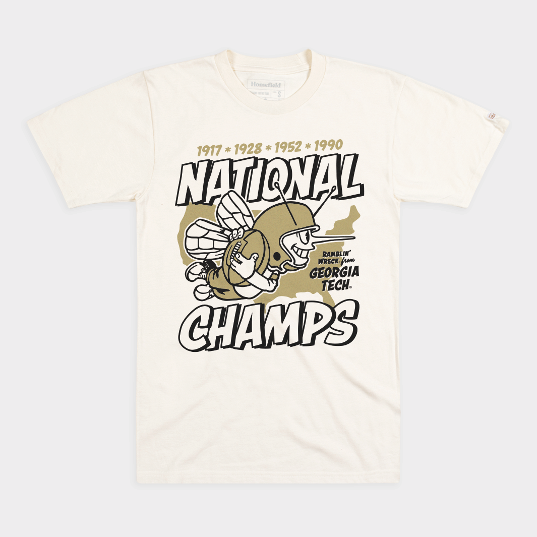 Georgia Tech Football Four-Time National Champs Tee