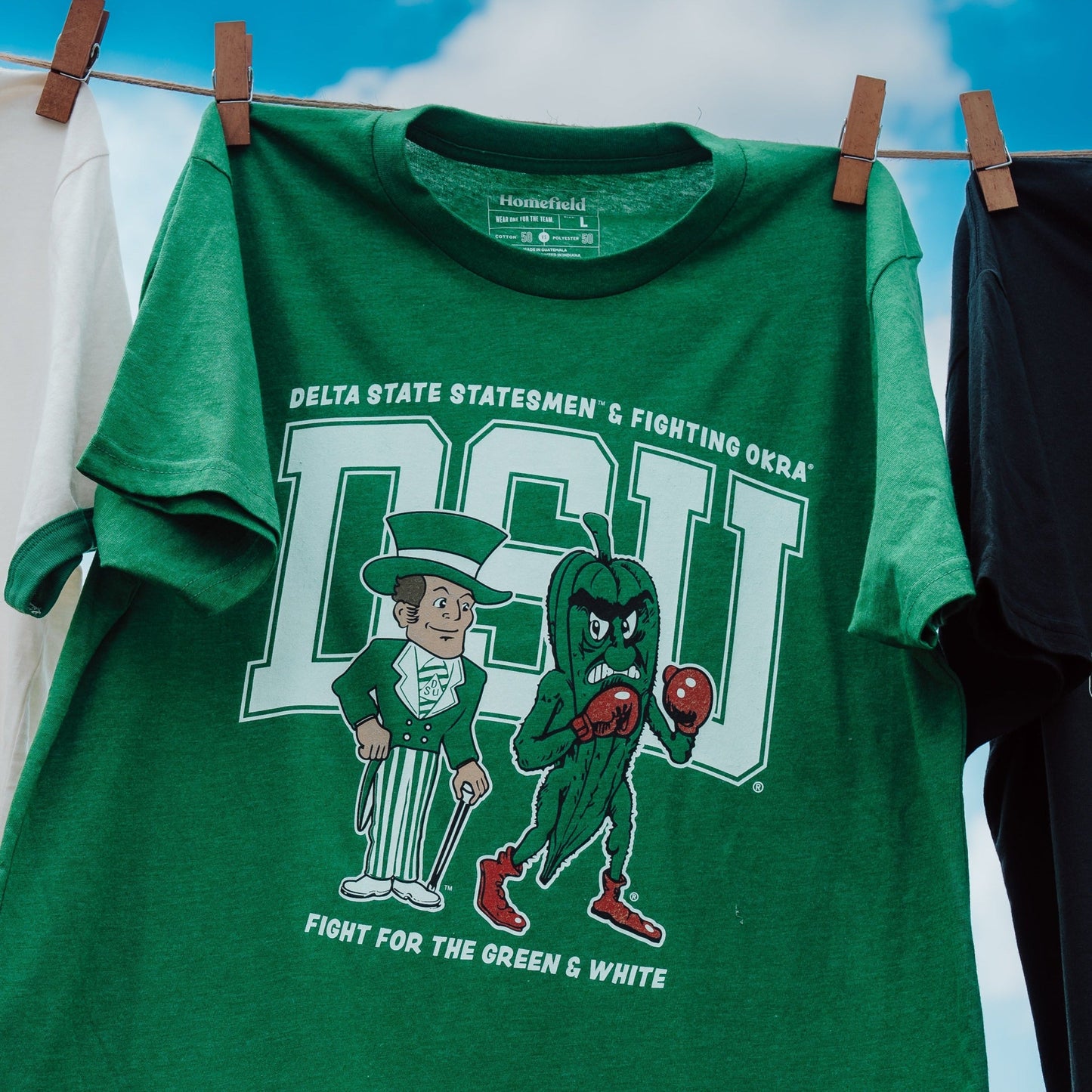 Retro DSU Statesmen and Fighting Okra Tee