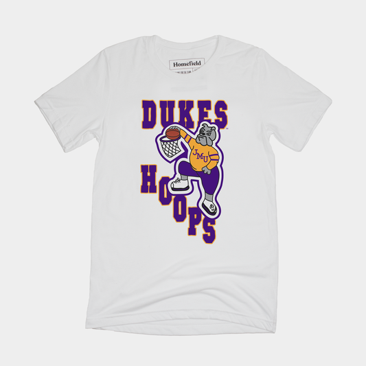 White Dunking Dukes JMU T-Shirt