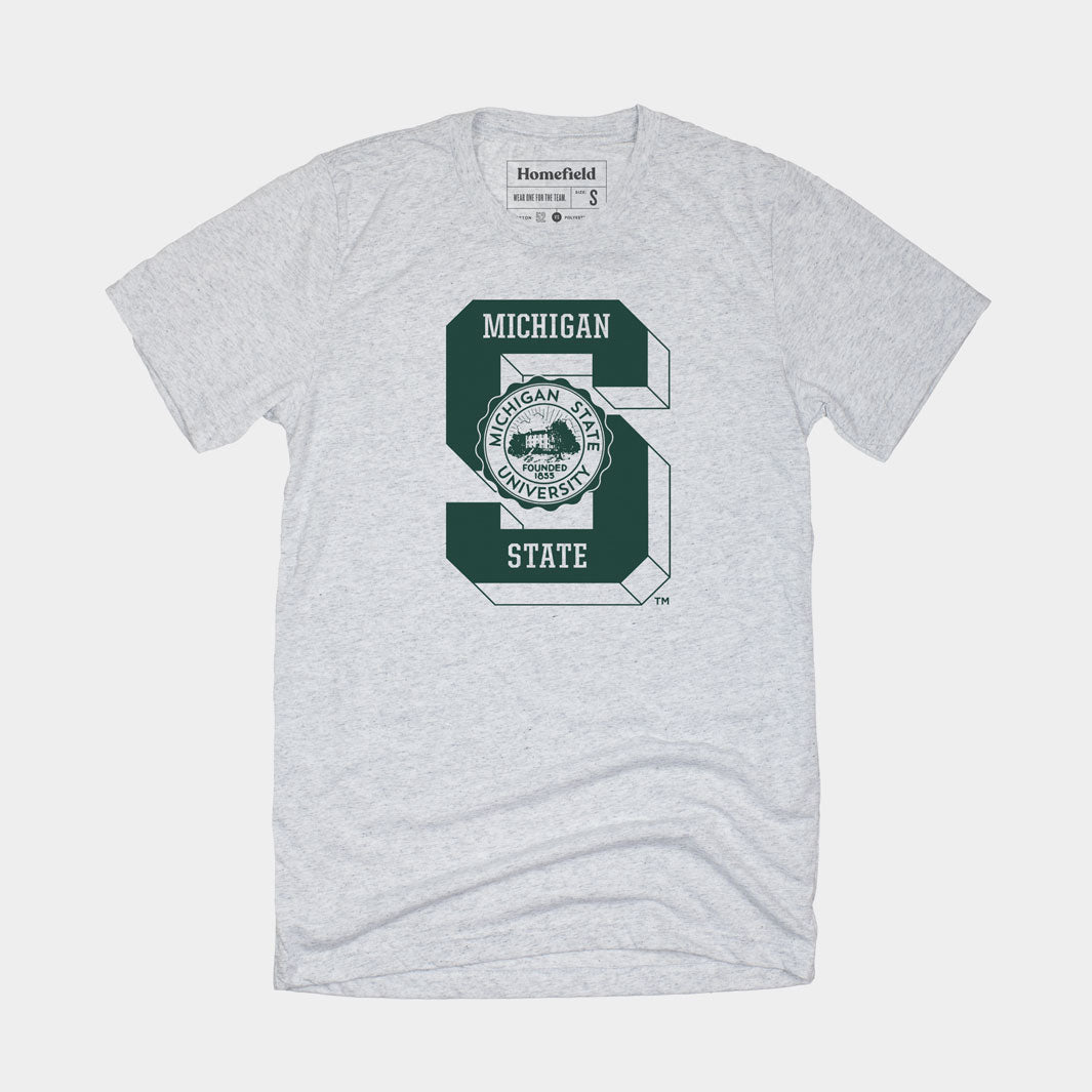 Vintage Michigan State Block "S" Seal Tee