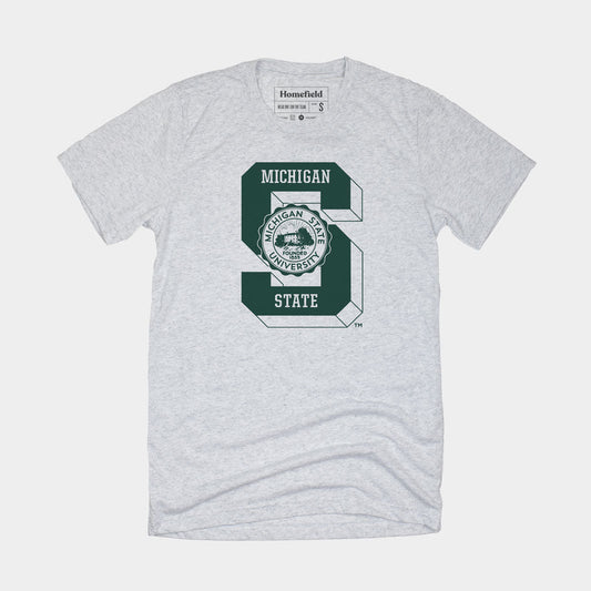 Vintage Michigan State Block "S" Seal Tee
