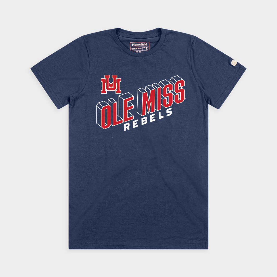 Ole Miss Monogram and Wordmark Tee