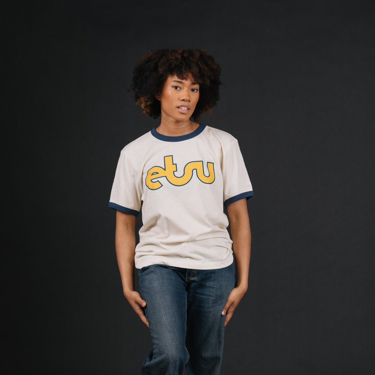 Retro ETSU Logo Ringer Tee
