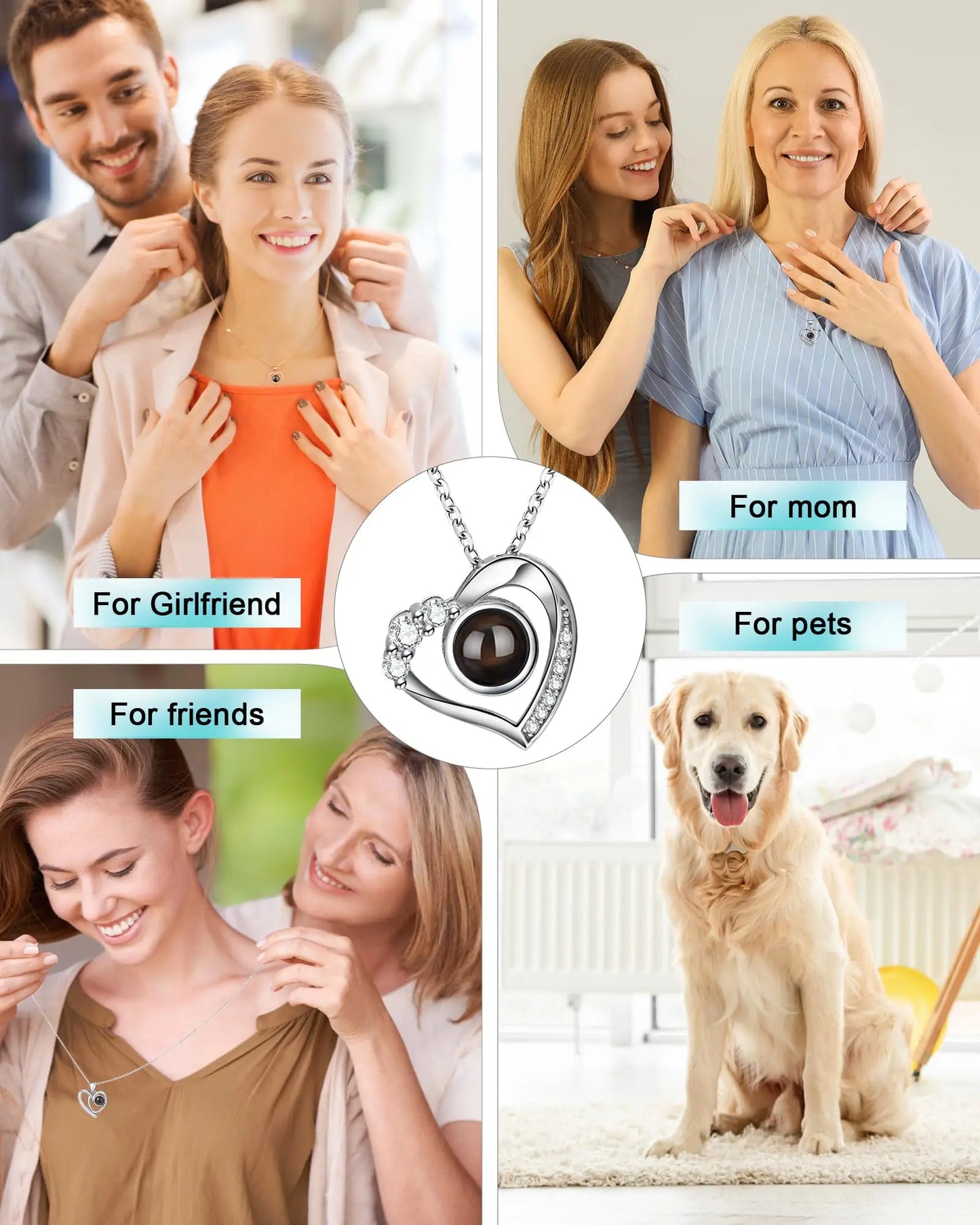 Personalized Picture Projection Necklace Camera Pendant for Women