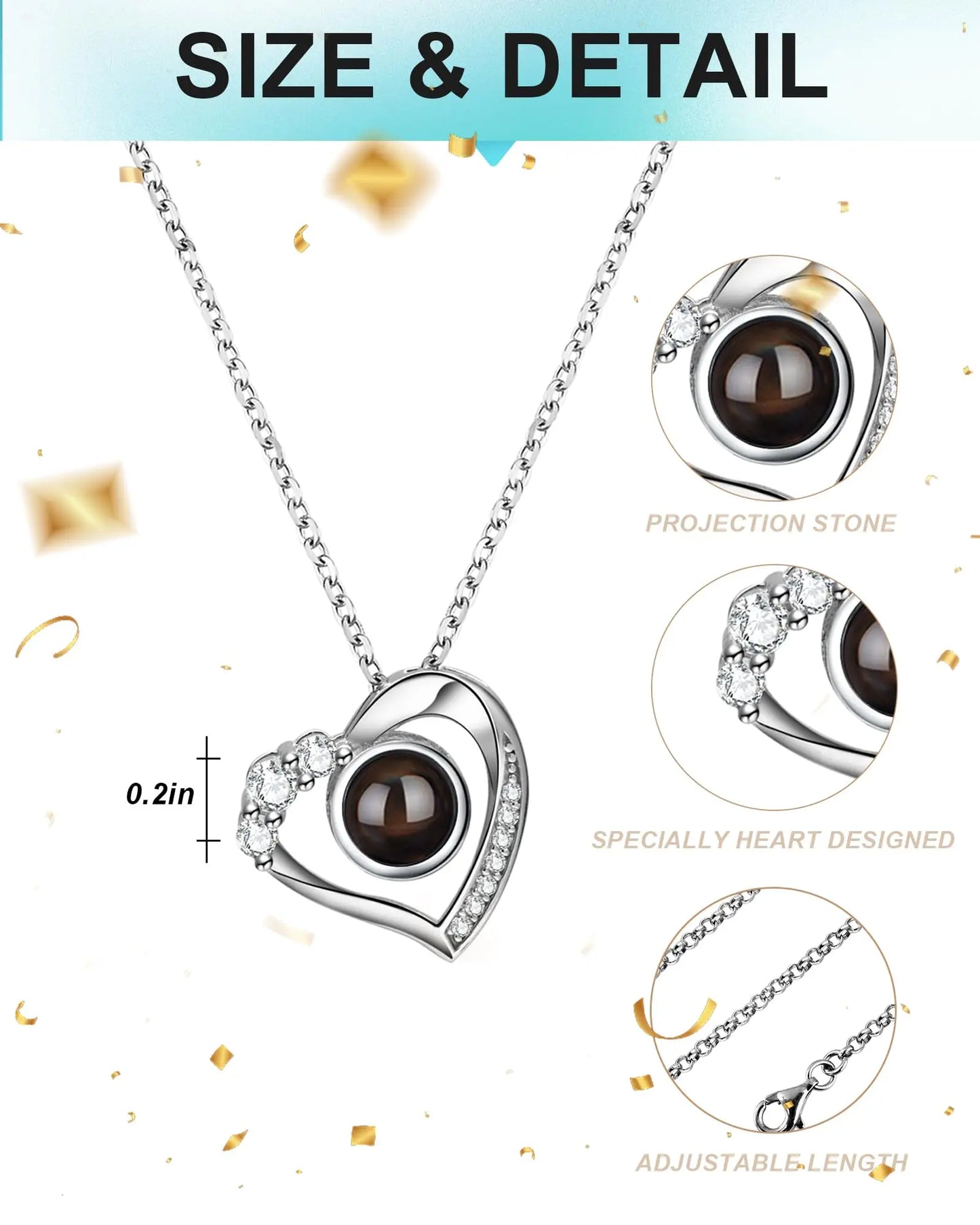 Personalized Picture Projection Necklace Camera Pendant for Women