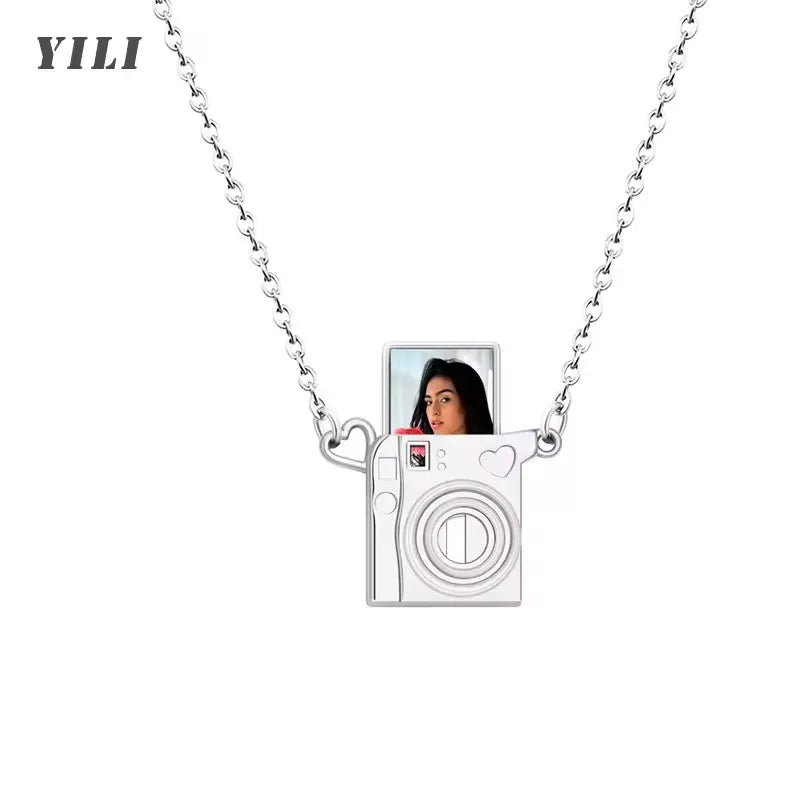 Custom Photo Camera Necklace Personalized Picture Projection