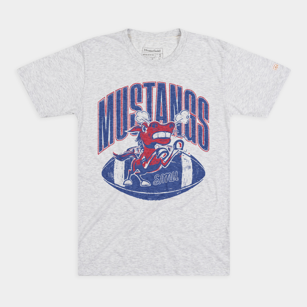 SMU Mustangs Football Retro Angry Mustang Tee