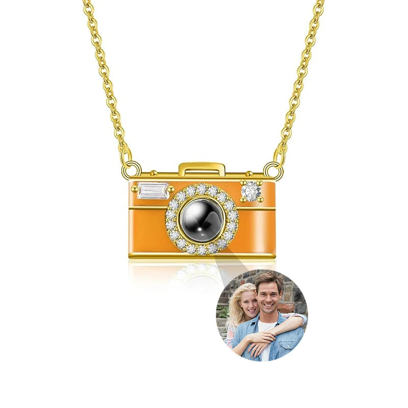 Custom Photo Camera Necklace Personalized Picture Projection