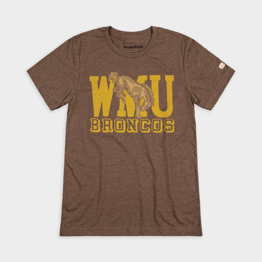 Western Michigan Broncos Midcentury Logo and Wordmark Tee