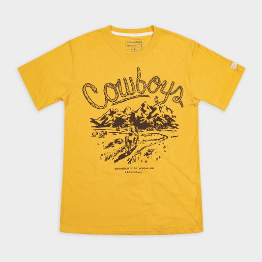 Wyoming Cowboys Lasso Vintage Illustration Tee