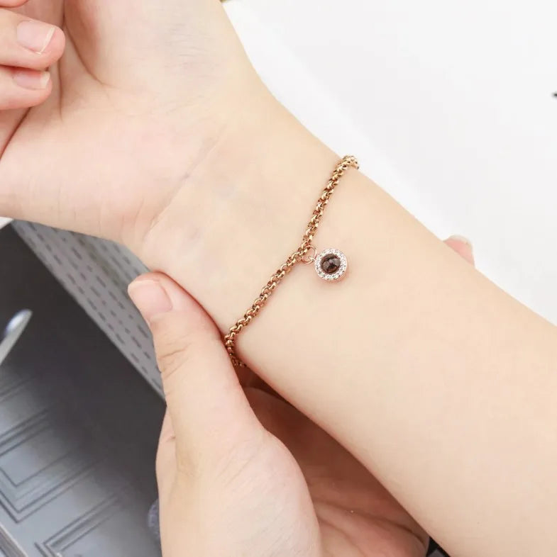 925 Silver Diamond Projection Bracelet for Women – Korean Style Couple Jewelry Gift