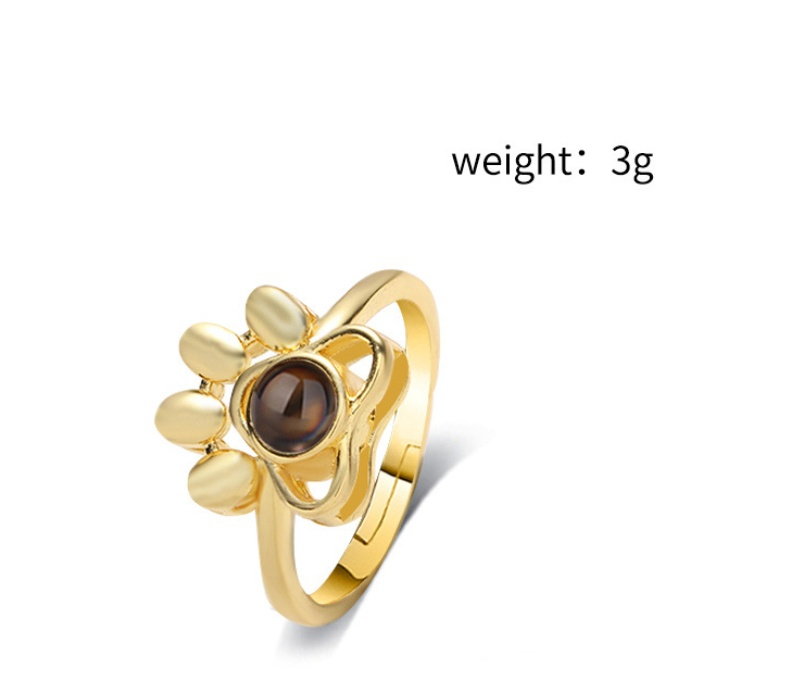 Dog Paw Projection Ring for Women Adjustable Fashion Jewelry Gift