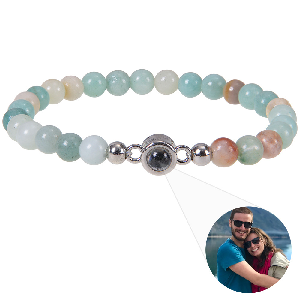 Natural Stone Projection Bracelet 6mm Beaded Design