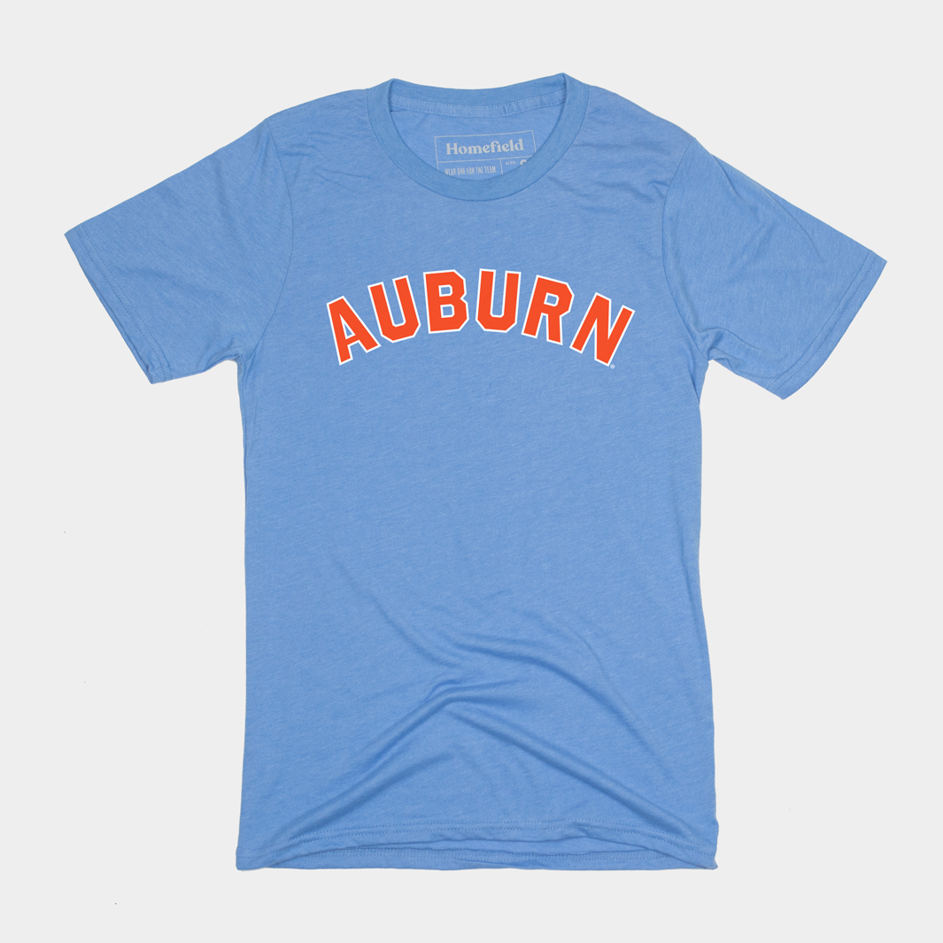 Powder Blue 1980s Auburn Baseball Tee
