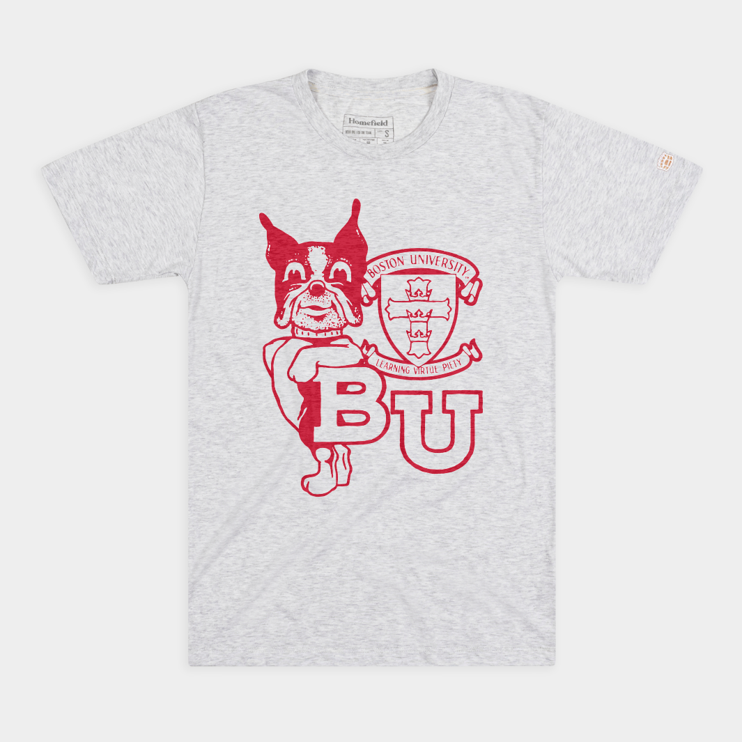 Throwback Boston University Seal and Mascot Tee