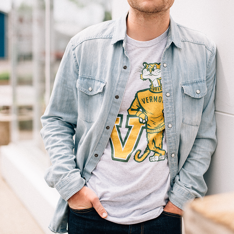 Vermont Catamounts Vintage Charlie Tee