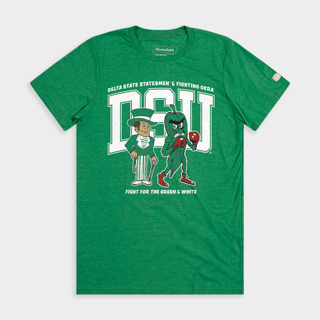 Retro DSU Statesmen and Fighting Okra Tee