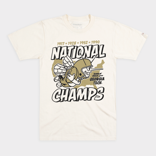 Georgia Tech Football Four-Time National Champs Tee