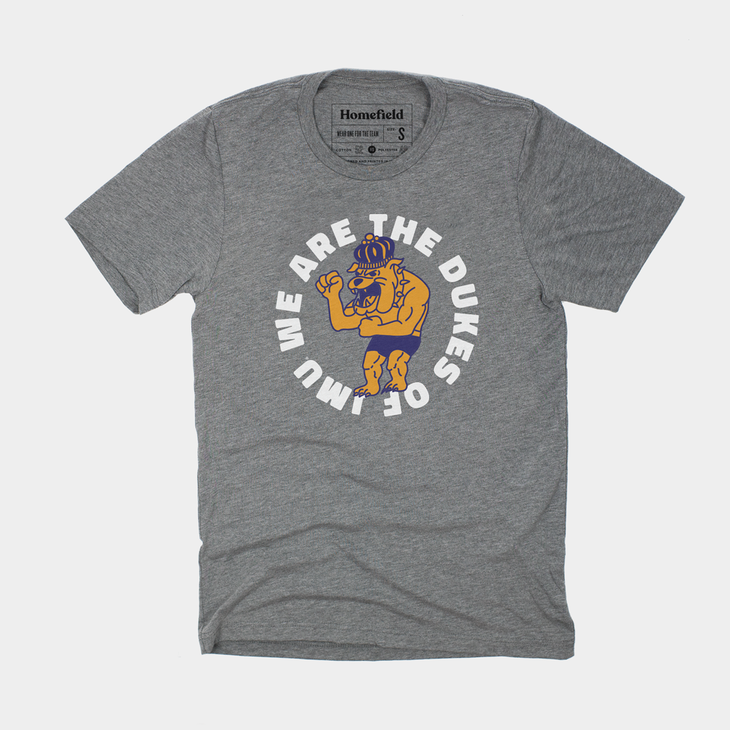 Retro "We Are The Dukes of JMU" Grey Tee